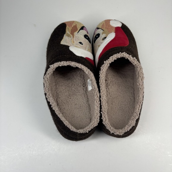 L.L.Bean Daybreak Scuff Women's 8M Black Wool Clog Slipper Dog Motif House Shoes - Picture 8 of 16